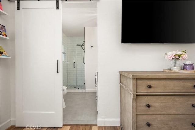 13381 Del Cerro Dr, Tustin, CA 92780 - full bath with a stall shower, baseboards, toilet, and vanity