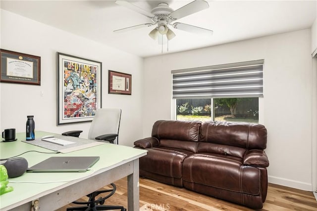 13381 Del Cerro Dr, Tustin, CA 92780 - office space with light wood-style floors, a ceiling fan, and baseboards