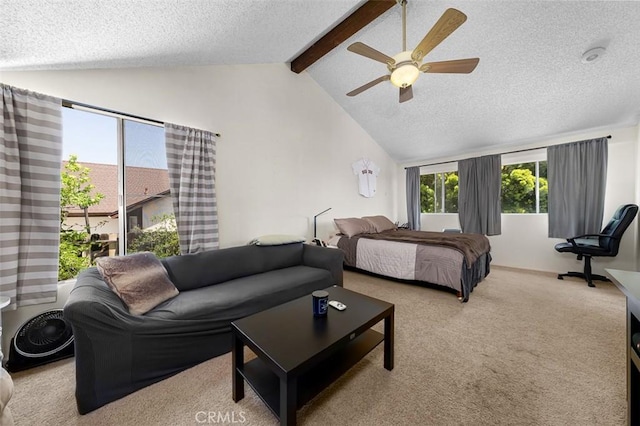 7206 Mimosa Dr, Carlsbad, CA 92011 - carpeted bedroom featuring a textured ceiling and a ceiling fan