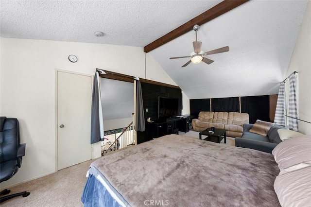 7206 Mimosa Dr, Carlsbad, CA 92011 - bedroom featuring carpet floors, a textured ceiling, and a ceiling fan