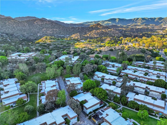 aerial perspective of suburban area featuring mountains