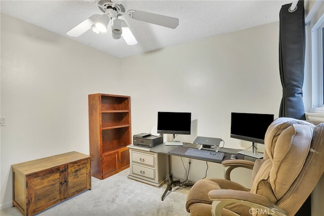 10145 Larwin Ave Unit 2, Chatsworth, CA 91311 - home office featuring light carpet and a ceiling fan