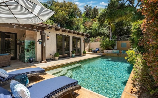 3904 Via Cardelina, Palos Verdes Estates, CA 90274 - view of swimming pool featuring french doors and a patio