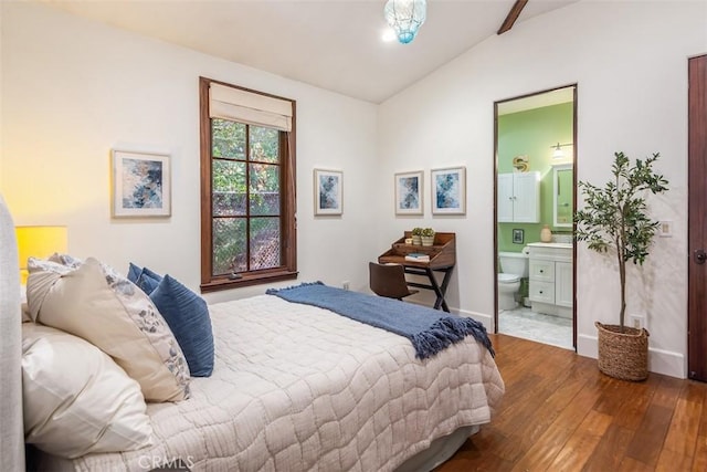 3904 Via Cardelina, Palos Verdes Estates, CA 90274 - bedroom featuring hardwood / wood-style flooring, connected bathroom, and baseboards