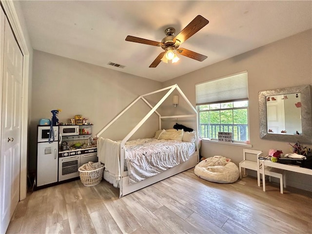 32760 Ram Ln, North Fork, CA 93643 - bedroom featuring wood finished floors and ceiling fan