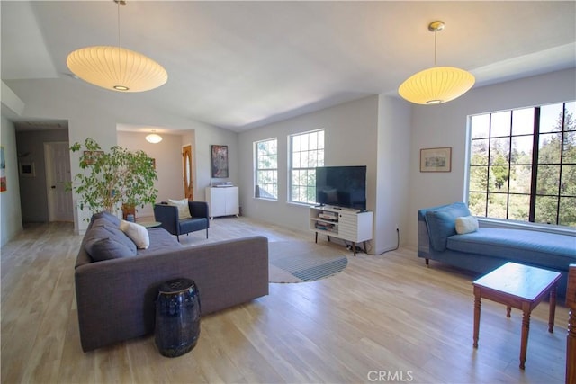 32760 Ram Ln, North Fork, CA 93643 - living area featuring wood finished floors and lofted ceiling