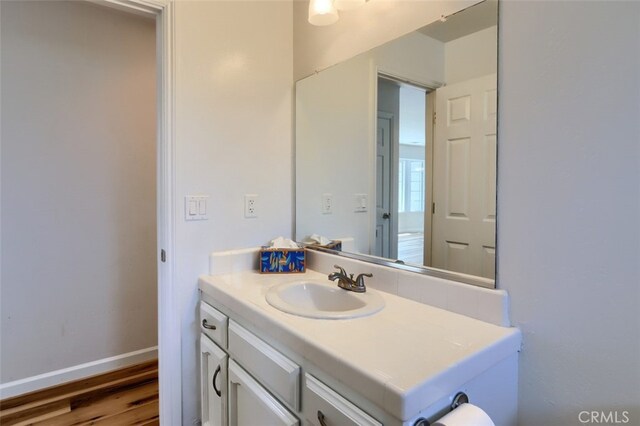 43038 Glacier Ln, Coarsegold, CA 93614 - bathroom with vanity and wood finished floors