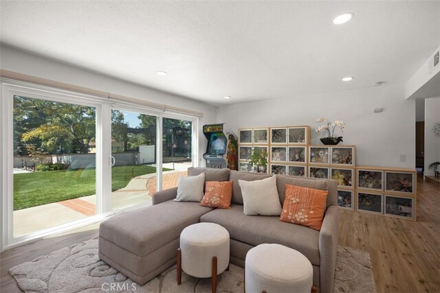 25232 Grissom Rd, Laguna Hills, CA 92653 - living room featuring wood finished floors and recessed lighting