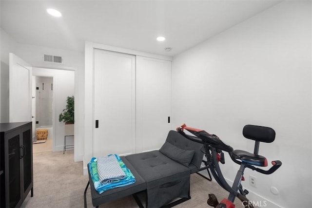 25232 Grissom Rd, Laguna Hills, CA 92653 - exercise room with recessed lighting, baseboards, and light carpet