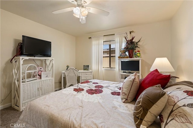 7795 Richard Dr, Lucerne, CA 95458 - bedroom with carpet flooring, baseboards, and a ceiling fan