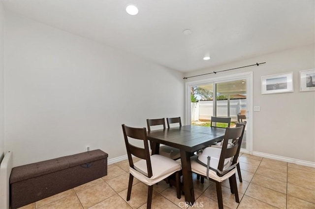 4487 Monticello Ave, Riverside, CA 92503 - dining room featuring light tile patterned flooring, recessed lighting, and baseboards
