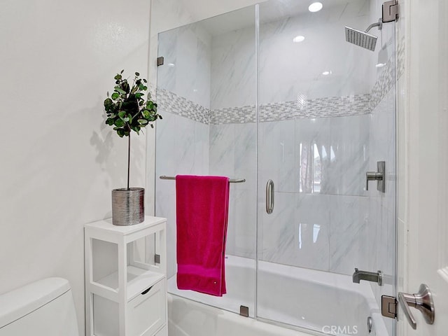 3842 Montego Dr, Huntington Beach, CA 92649 - full bath featuring shower / bath combination with glass door and toilet