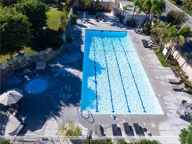3842 Montego Dr, Huntington Beach, CA 92649 - community pool featuring a patio area and a hot tub