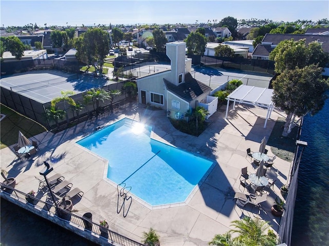3842 Montego Dr, Huntington Beach, CA 92649 - aerial view of property and surrounding area with a pool