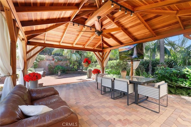 24182 Torena Cir, Mission Viejo, CA 92691 - view of patio / terrace featuring a gazebo and outdoor dining space