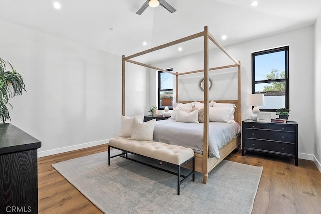 11221 Davenport Rd, Rossmoor, CA 90720 - bedroom featuring wood finished floors, recessed lighting, and ceiling fan