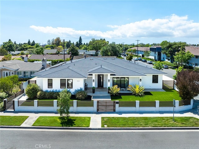 11221 Davenport Rd, Rossmoor, CA 90720 - view of front of property featuring a fenced front yard, a residential view, and stucco siding