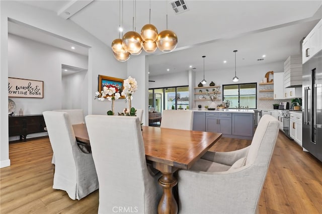 11221 Davenport Rd, Rossmoor, CA 90720 - dining room featuring recessed lighting and light wood finished floors
