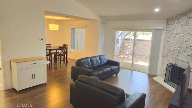 517 Wayland Ct, Claremont, CA 91711 - living area with dark wood-style flooring and lofted ceiling