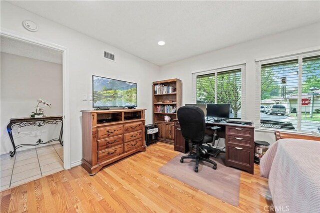 19439 Oak Crossing Rd, Newhall, CA 91321 - office area with light wood finished floors
