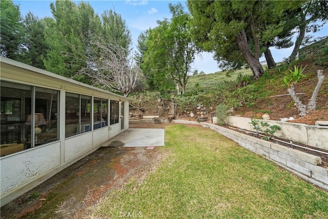 19439 Oak Crossing Rd, Newhall, CA 91321 - view of grassy yard with a patio and a sunroom