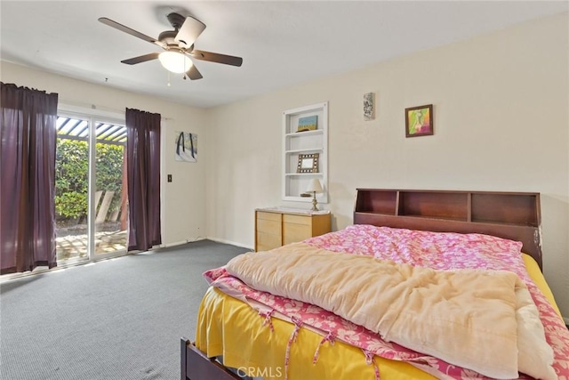 297 Connors Ave, Chico, CA 95926 - bedroom with access to outside, carpet, baseboards, and a ceiling fan