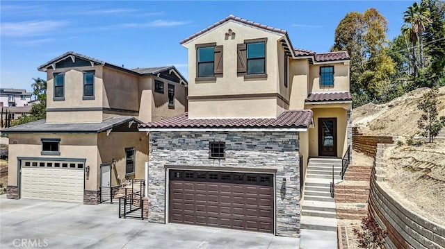 689 Castlehill Dr, Walnut, CA 91789 - view of front of house with an attached garage, concrete driveway, and stucco siding