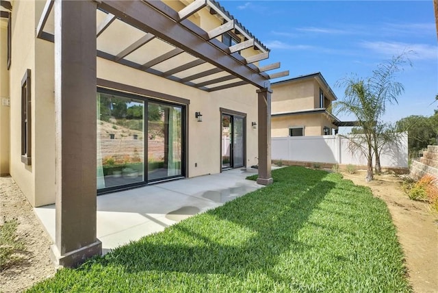 689 Castlehill Dr, Walnut, CA 91789 - back of property featuring stucco siding, a pergola, and a patio