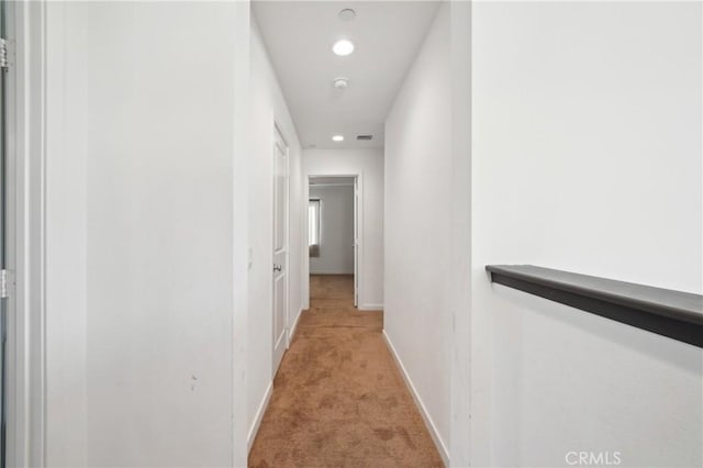 36927 Arezzo Ct, Beaumont, CA 92223 - corridor featuring light carpet, baseboards, and recessed lighting