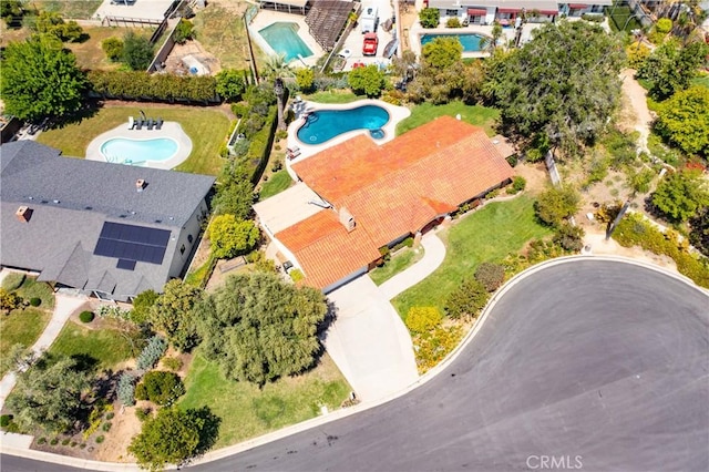 645 Alta Loma Dr, Redlands, CA 92373 - drone / aerial view of a pool