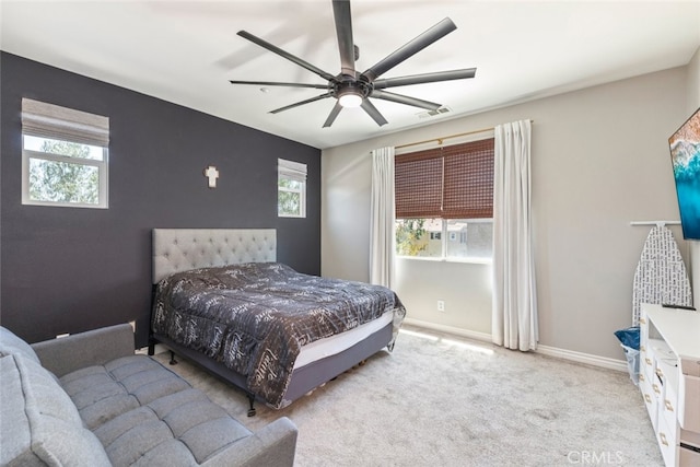 27435 Larabee Ct Unit 2, Murrieta, CA 92562 - bedroom featuring carpet floors, multiple windows, ceiling fan, and baseboards