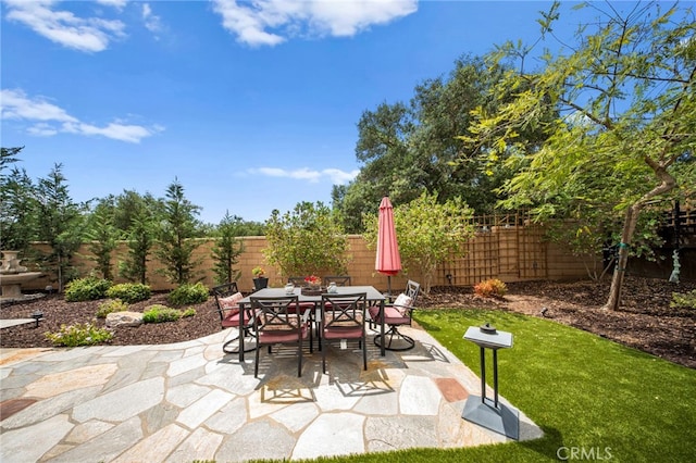 2569 Pasture Gln, Escondido, CA 92029 - view of patio with a fenced backyard and outdoor dining area