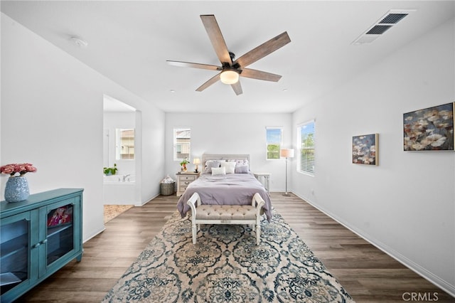 2569 Pasture Gln, Escondido, CA 92029 - bedroom with wood finished floors, baseboards, and a ceiling fan