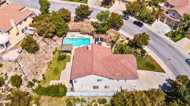 17195 Summit Hills Dr, Canyon Country, CA 91387 - aerial view of property and surrounding area with a pool area