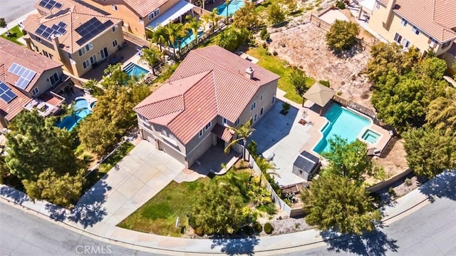 17195 Summit Hills Dr, Canyon Country, CA 91387 - view from above of property with a pool area