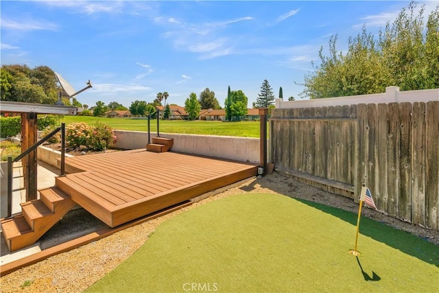 904 Torrey Pines Dr, Paso Robles, CA 93446 - wooden deck with an area to practice putting