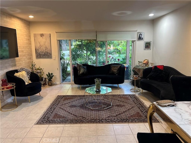 7111 Farralone Ave Unit 104, Canoga Park, CA 91303 - living area featuring light tile patterned flooring and recessed lighting