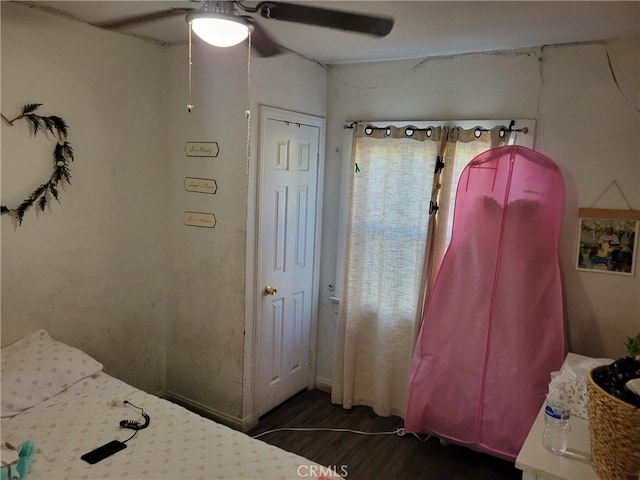 2112 E Lucien St, Compton, CA 90222 - bedroom featuring dark wood-style floors and ceiling fan