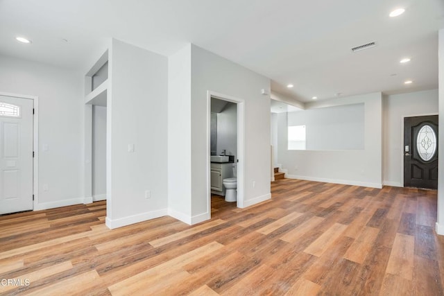 300 E Alhambra Rd Unit D, Alhambra, CA 91801 - foyer with recessed lighting and light wood-style flooring