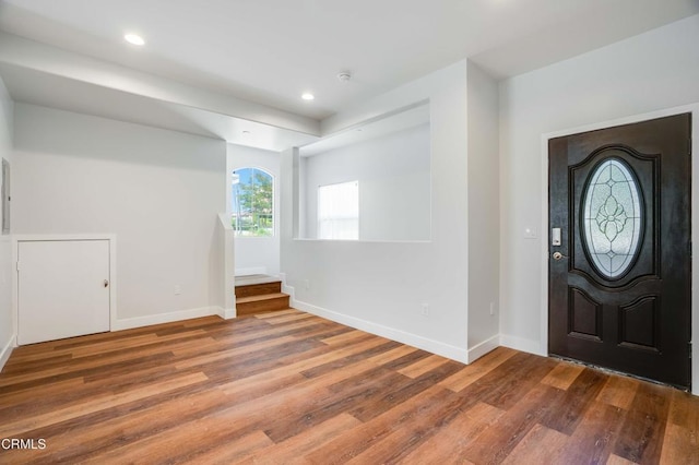 300 E Alhambra Rd Unit D, Alhambra, CA 91801 - foyer entrance featuring plenty of natural light, wood finished floors, and recessed lighting