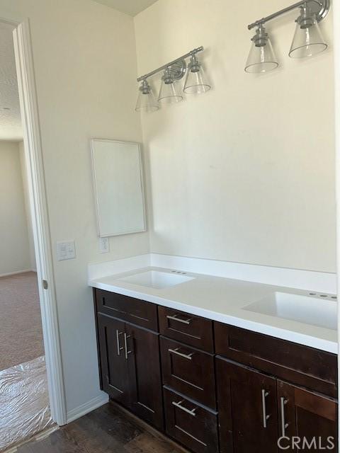 bathroom with double vanity
