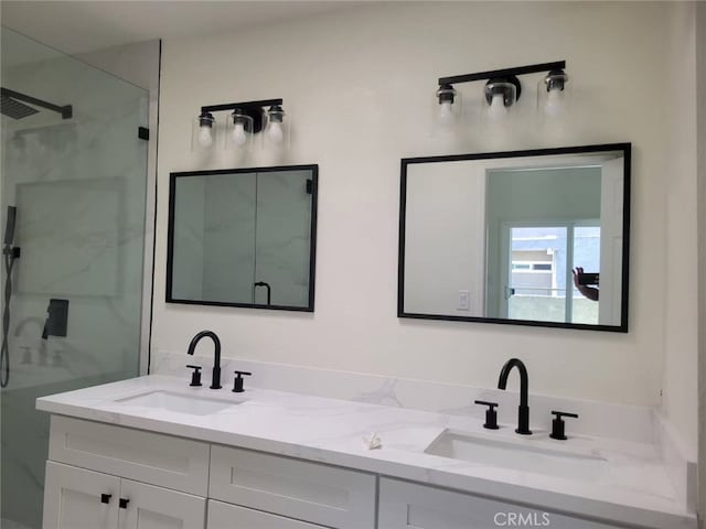 70 Harkness Ave Unit 4, Pasadena, CA 91106 - bathroom featuring a shower stall and double vanity