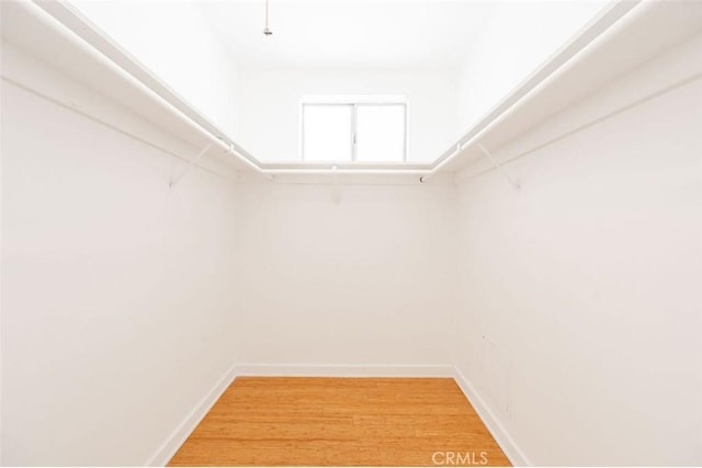 spacious closet with light wood-style floors