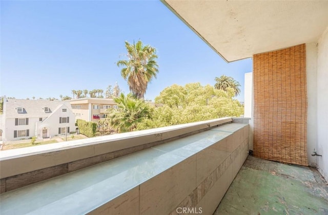 balcony with a residential view