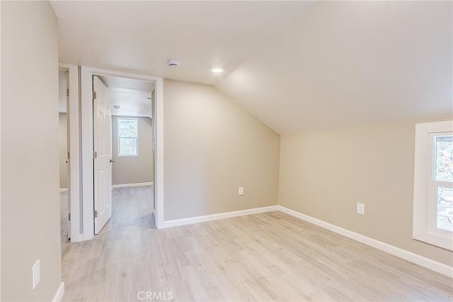 33350 Robin Dr, Green Valley Lake, CA 92341 - bonus room featuring light wood-style floors, lofted ceiling, and baseboards