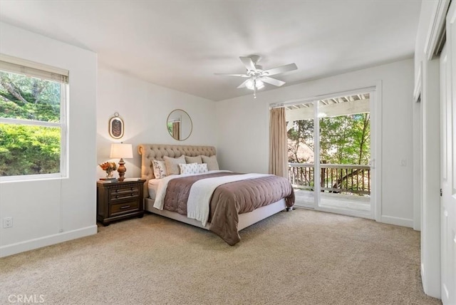 511 3rd St, Paso Robles, CA 93446 - bedroom featuring access to exterior, multiple windows, and light carpet