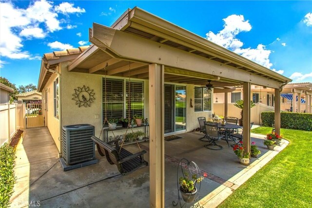 684 Big Spring Dr, Banning, CA 92220 - view of patio featuring cooling unit and a ceiling fan