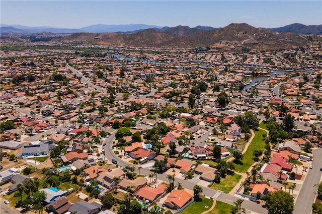 23570 Brook Dr, Canyon Lake, CA 92587 - aerial view of property and surrounding area with a mountainous background and nearby suburban area