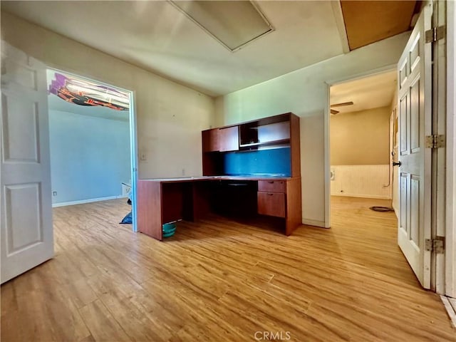 3260 E Westfall Rd, Mariposa, CA 95338 - unfurnished office with light wood-type flooring and a wainscoted wall