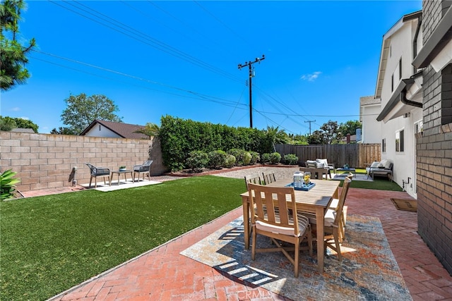 view of patio with outdoor dining area